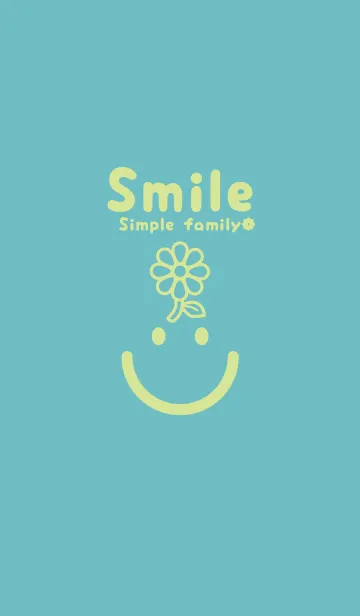 [LINE着せ替え] スマイル＆フラワー 淡水色の画像1