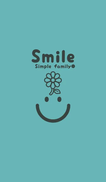 [LINE着せ替え] スマイル＆フラワー アクアマリンの画像1