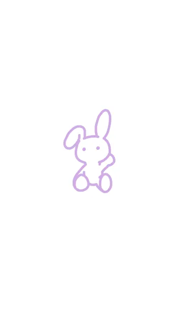 [LINE着せ替え] かしこいうさぎ 紫 【シンプル】の画像1