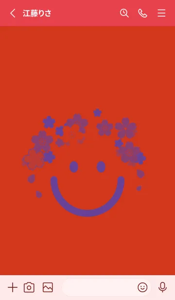 [LINE着せ替え] スマイル＆桜 緋色の画像2