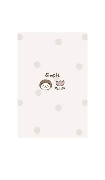 [LINE着せ替え] くすみカラー♡はりねずみ-ベージュ-ドットの画像1