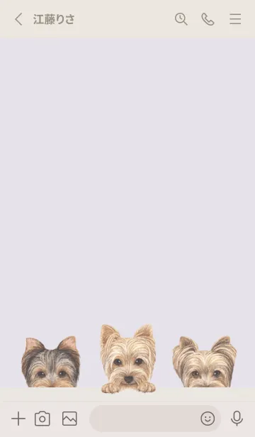 [LINE着せ替え] ワンワン - ヨーキー - パステルパープルの画像2