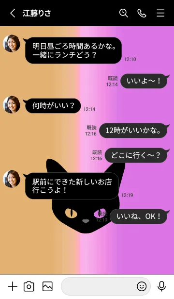 [LINE着せ替え] ブラック キャット 159の画像3