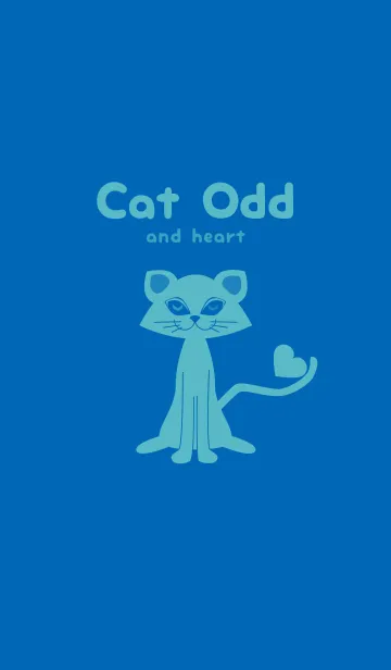 [LINE着せ替え] 猫のオッドとハート コバルトブルーの画像1