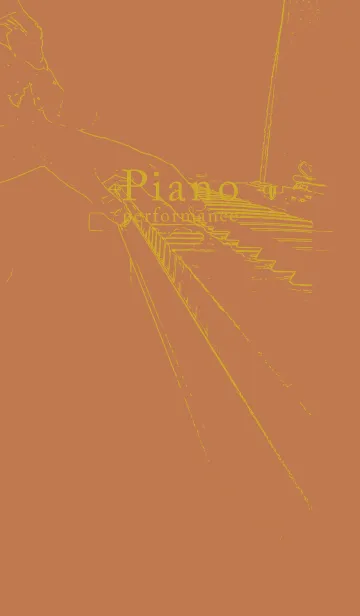 [LINE着せ替え] ピアノ演奏  駱駝色の画像1