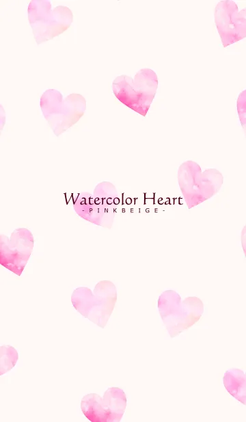 [LINE着せ替え] WatercolorHeart - PINKBEIGE 20の画像1