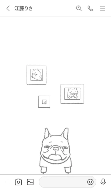 [LINE着せ替え] シンプルジト目フレンチブルドッグの画像2