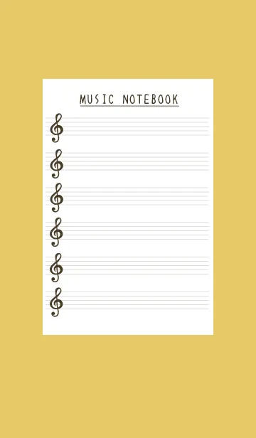 [LINE着せ替え] 音楽ノートの着せかえ/くすみイエローの画像1