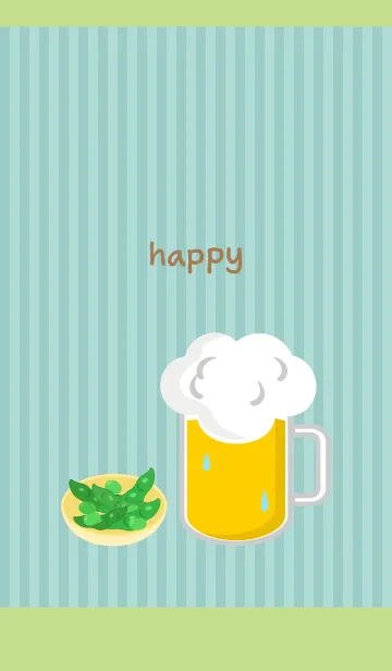 [LINE着せ替え] ビールと枝豆 モスグリーンの画像1