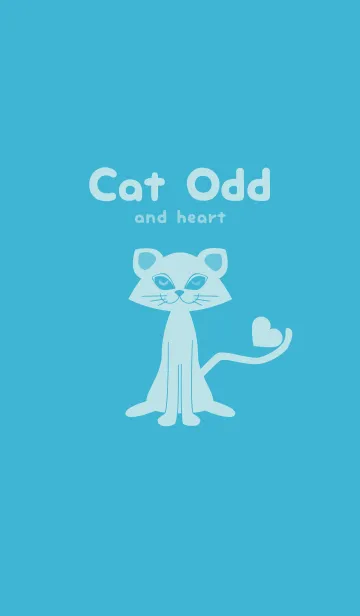 [LINE着せ替え] 猫のオッドとハート アクアの画像1