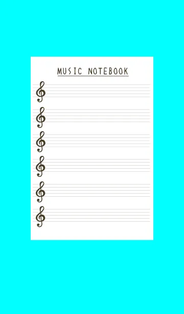 [LINE着せ替え] 音楽ノート/蛍光ライトブルー/ブラックの画像1