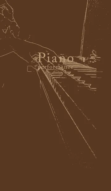 [LINE着せ替え] ピアノ演奏  黒茶の画像1