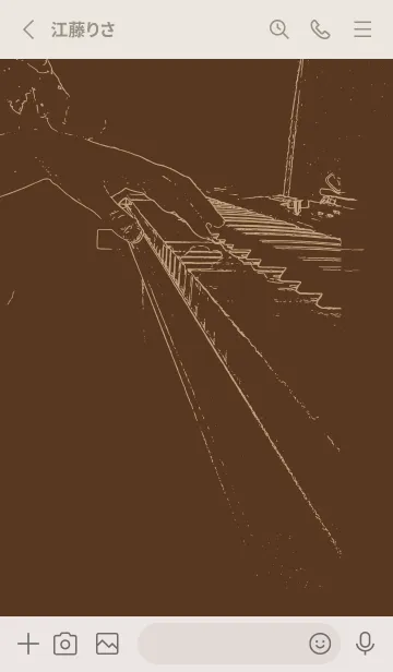 [LINE着せ替え] ピアノ演奏  黒茶の画像2