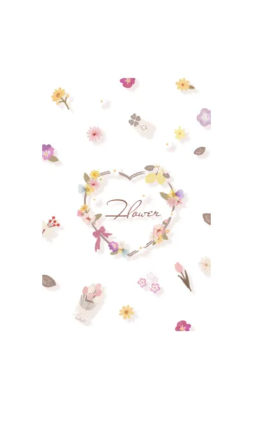 [LINE着せ替え] Heart Wreath pinkbrown08_1の画像1