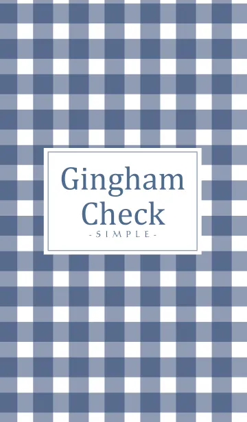 [LINE着せ替え] Gingham Check Navy - SIMPLE 6の画像1