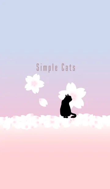 [LINE着せ替え] シンプルな猫:さくら紫の画像1