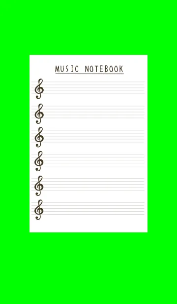 [LINE着せ替え] 音楽ノート/蛍光グリーン/ブラックの画像1