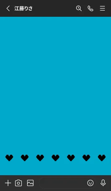 [LINE着せ替え] ミニドット絵ハート(ブラック1-07)の画像2