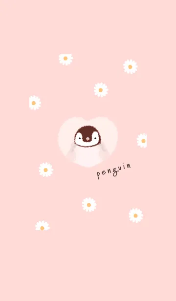 [LINE着せ替え] Penguin Heart babypink10_1の画像1