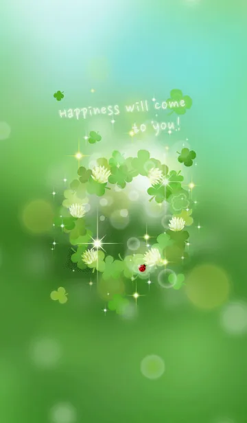 [LINE着せ替え] 幸運を呼び込むクローバーとてんとう虫の画像1