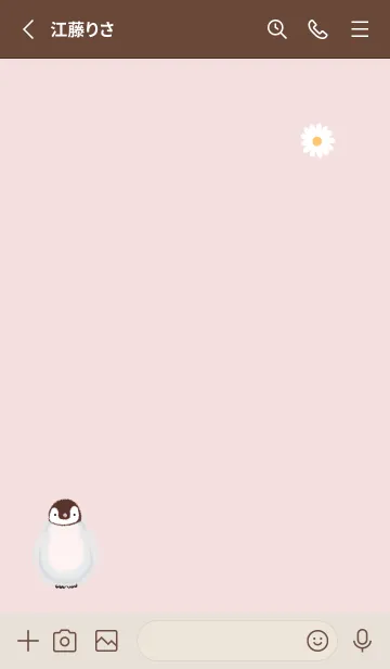 [LINE着せ替え] Penguin Heart pinkbeige11_1の画像2