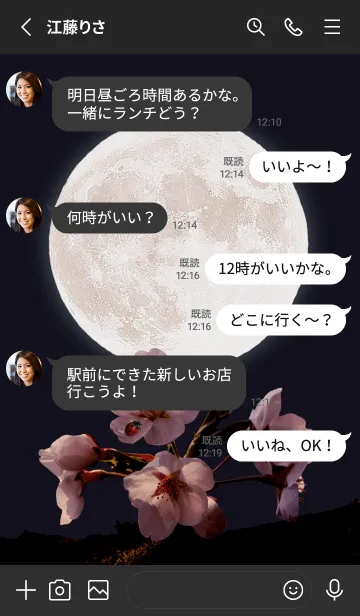 [LINE着せ替え] Sakura Full Moon #2-14の画像3