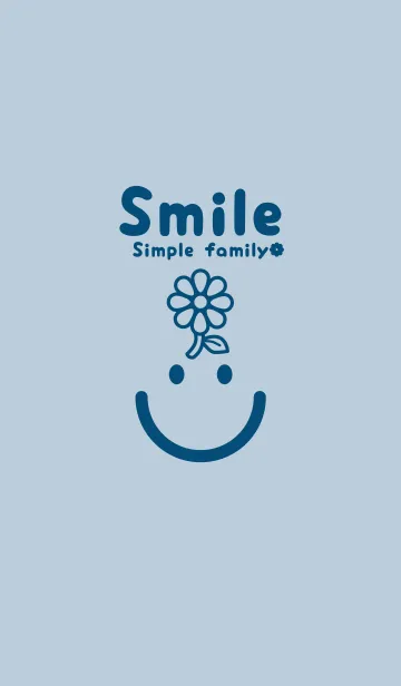 [LINE着せ替え] スマイル＆フラワー パウダーブルーの画像1