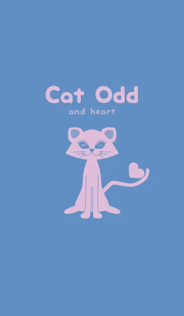 [LINE着せ替え] 猫のオッドとハート ペールパステルブルーの画像1