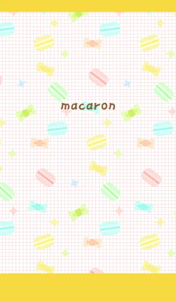 [LINE着せ替え] マカロンとリボン 黄色の画像1