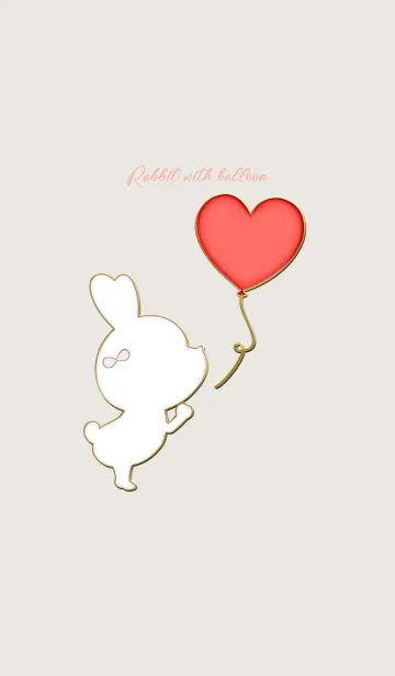 [LINE着せ替え] Enamel Pin Rabbit with balloon 6の画像1