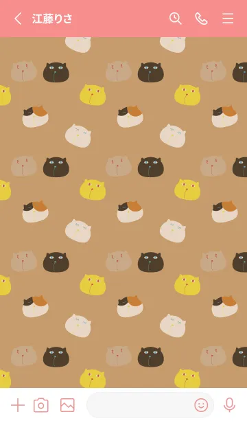 [LINE着せ替え] おかしなねこたち 赤色の画像2