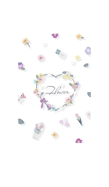 [LINE着せ替え] Heart Wreath Wistaria07_1の画像1
