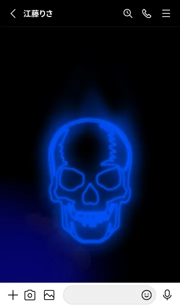 [LINE着せ替え] スカルネオン Skull Neon Blueの画像2