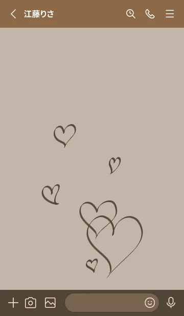 [LINE着せ替え] 大人の手描きハート -モカベージュ- 2の画像2