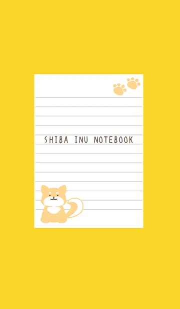 [LINE着せ替え] 柴犬のノート/イエロー/朱色の画像1