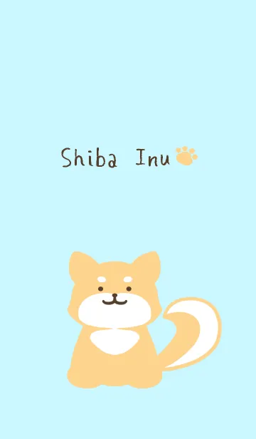 [LINE着せ替え] しっぽ可愛い柴犬/ライトブルーの画像1