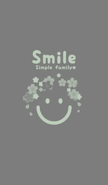 [LINE着せ替え] スマイル＆桜 マウスグレイの画像1