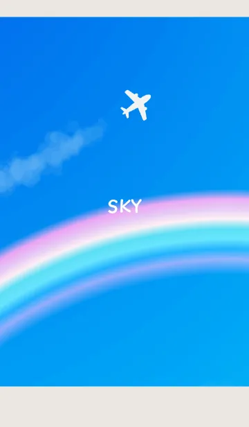 [LINE着せ替え] Contrail & rainbow on beige & grayの画像1