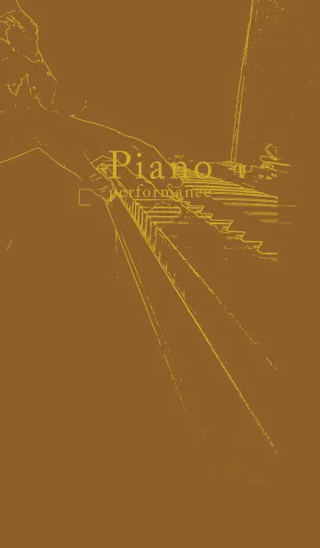 [LINE着せ替え] ピアノ演奏  タバコブラウンの画像1