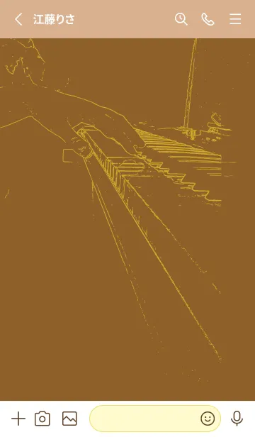 [LINE着せ替え] ピアノ演奏  タバコブラウンの画像2