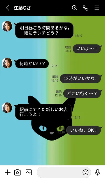 [LINE着せ替え] ブラック キャット 164の画像3