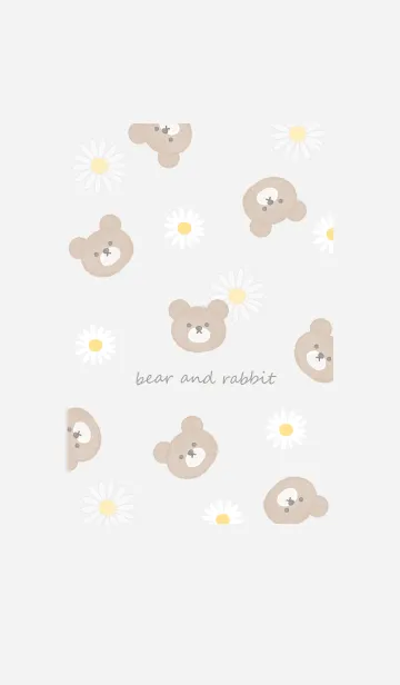 [LINE着せ替え] クマとマーガレット♡Gray01_1の画像1