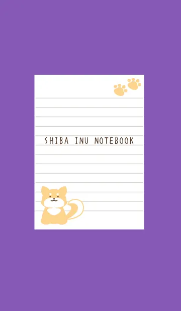 [LINE着せ替え] 柴犬のノート/パープル/イエローの画像1