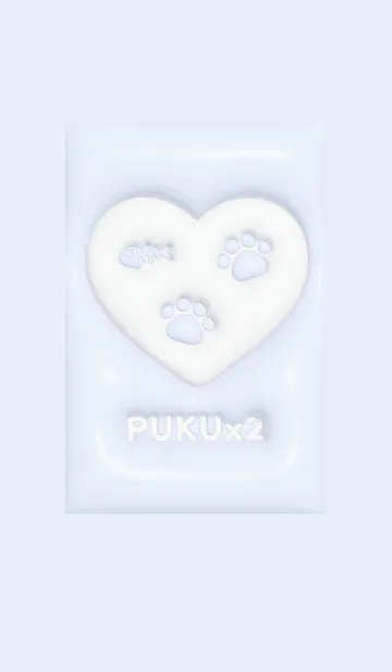 [LINE着せ替え] PUKUx2 (M) - ねこ - ブルー 02の画像1