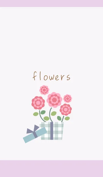 [LINE着せ替え] 赤いかわいいお花 紫色の画像1