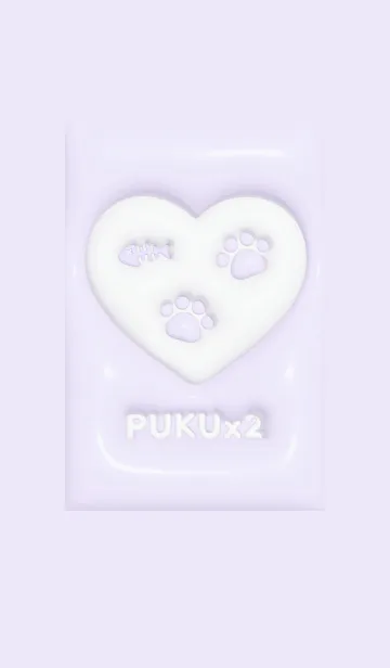 [LINE着せ替え] PUKUx2 (M) - ねこ - パープル 01の画像1