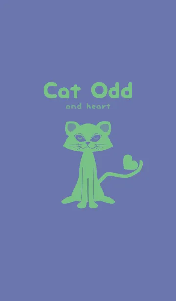 [LINE着せ替え] 猫のオッドとハート サルビアブルーの画像1