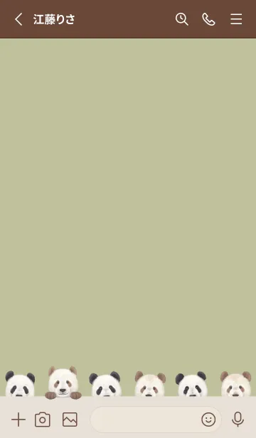 [LINE着せ替え] ANIMALS - パンダ - リーフグリーンの画像2