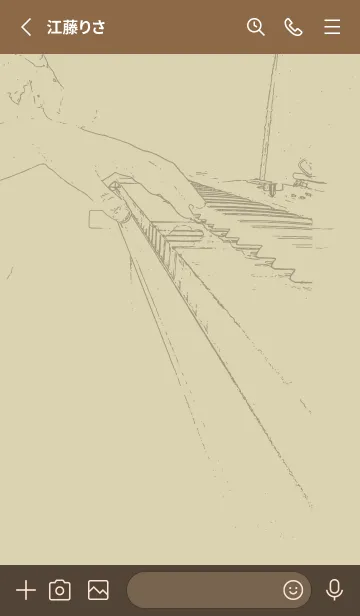 [LINE着せ替え] ピアノ演奏  砂色の画像2