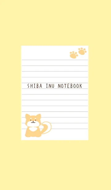 [LINE着せ替え] 柴犬のノート/ライトイエローの画像1